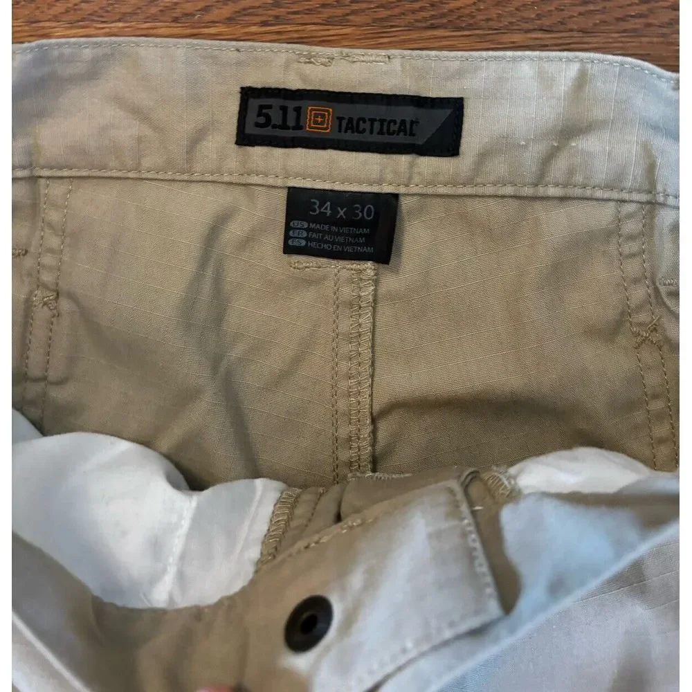5.11 Tactical Mens 34 X 30 Cargo Khaki Taclite Pro Ripstop Hiking Range Duty LEO